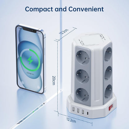 Sameriver 12-Outlet Power Strip with 5-Meter Extension Cord