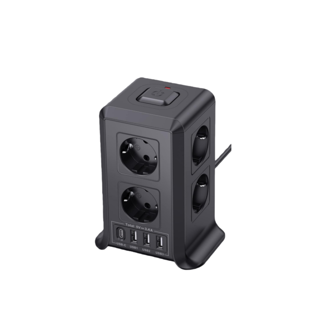 Multi-port power strip with switch, Sameriver 8-outlet power strip
