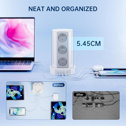 Sameriver 12-Outlet Power Strip with 5-Meter Extension Cord